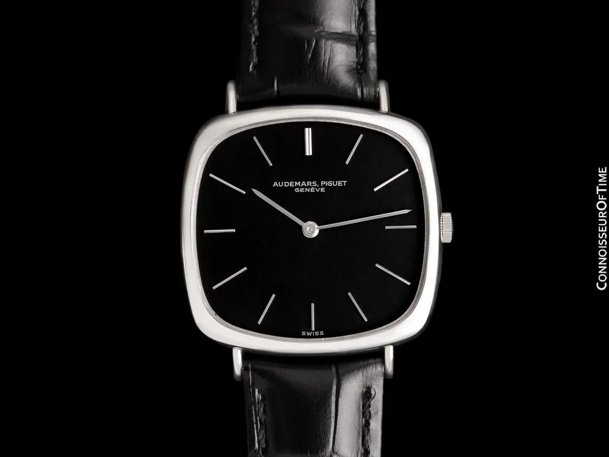 1972 Audemars Piguet Vintage Mens Full Size TV Shaped Dress Watch - 18K White Gold