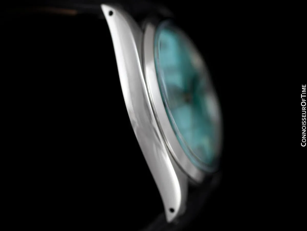 1974 Rolex Oyster Precision Classic Vintage Mens Handwound Watch with Tiffany Blue Dial - Stainless Steel