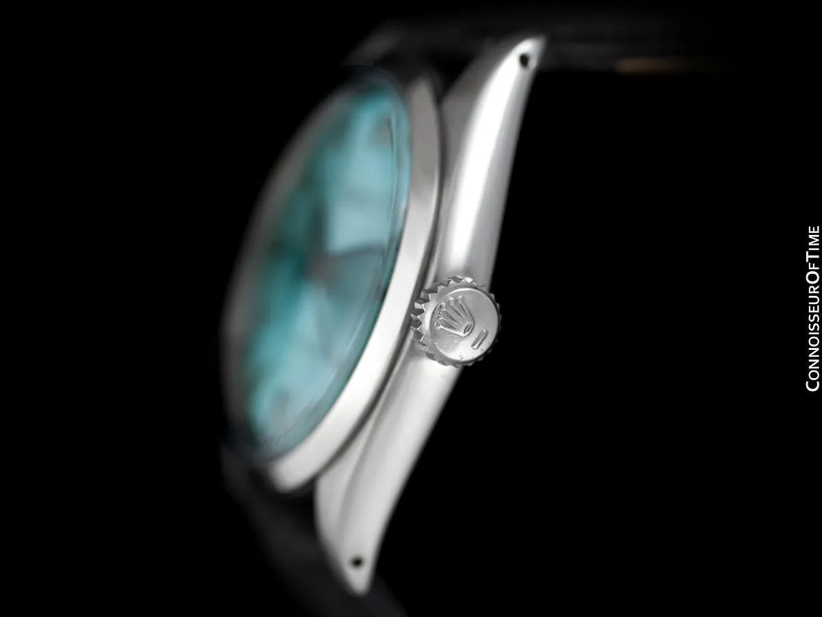 1974 Rolex Oyster Precision Classic Vintage Mens Handwound Watch with Tiffany Blue Dial - Stainless Steel