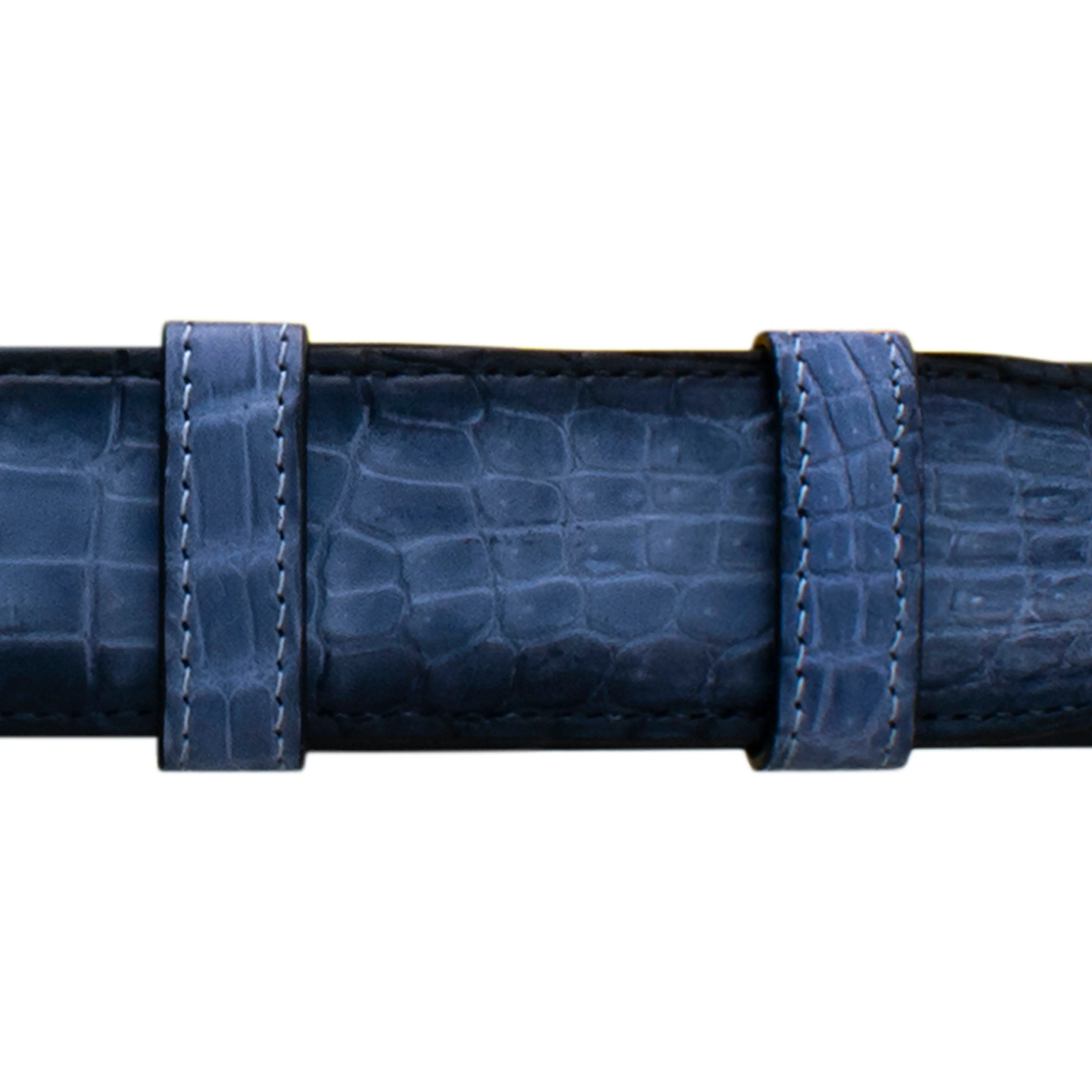 1" Azure Patina Belt with Denver Casual Buckle in Polished Nickel