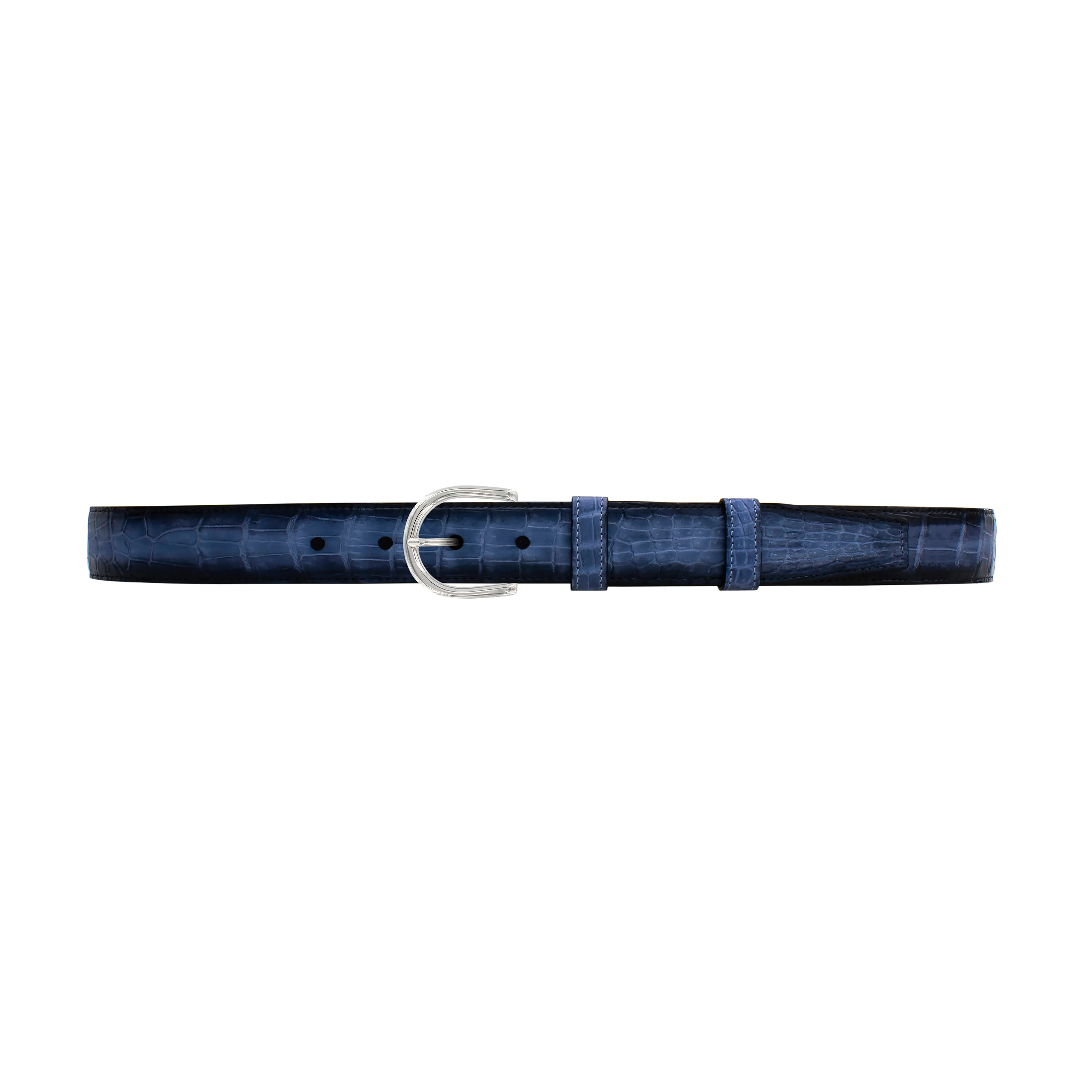 1" Azure Patina Belt with Denver Casual Buckle in Polished Nickel