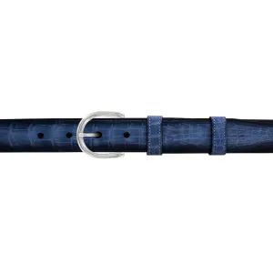 1" Azure Patina Belt with Denver Casual Buckle in Polished Nickel