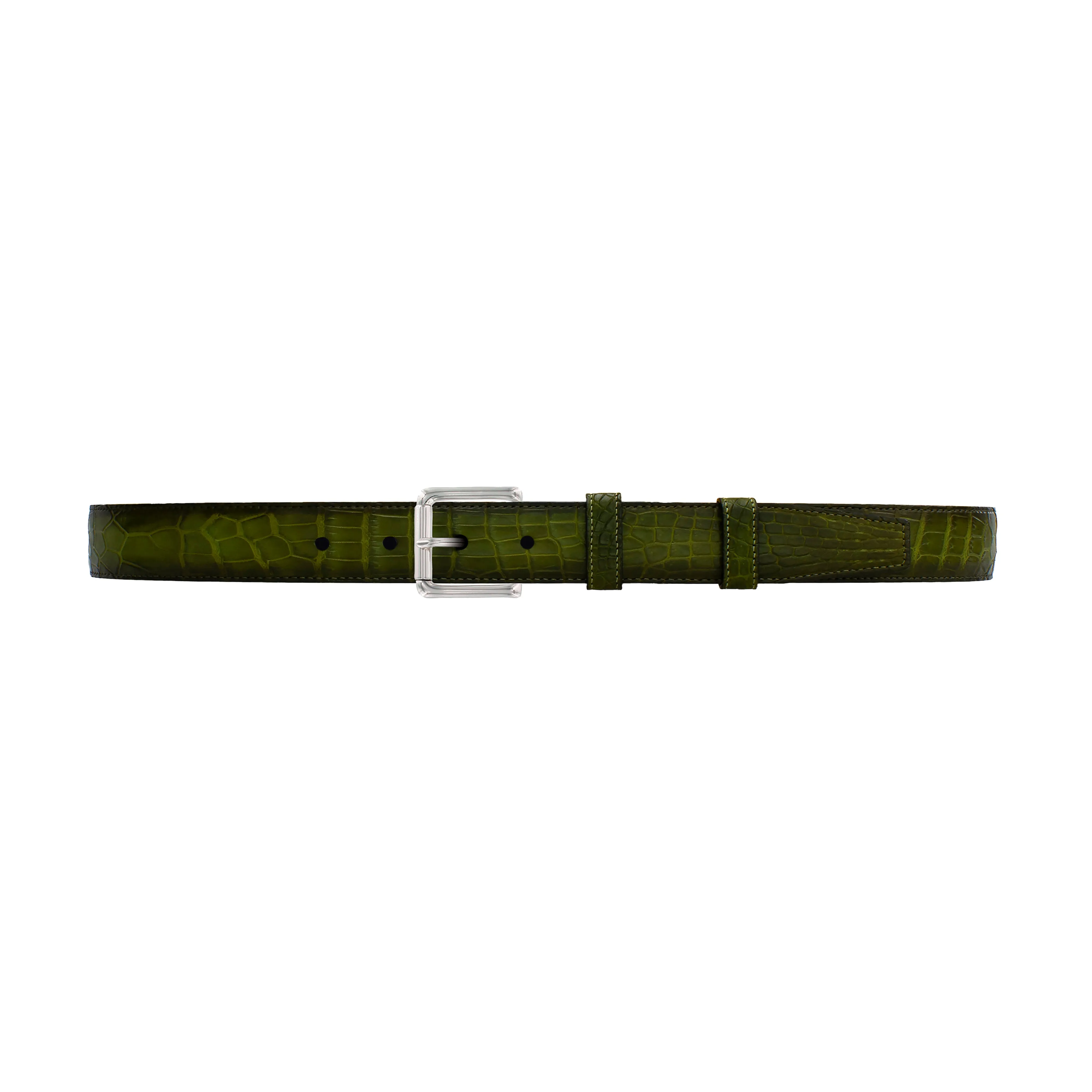 1" Pine Patina Belt with Austin Casual Buckle in Polished Nickel