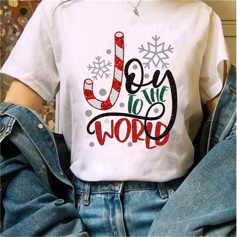 2022 Christmas Ladies' White T-Shirts