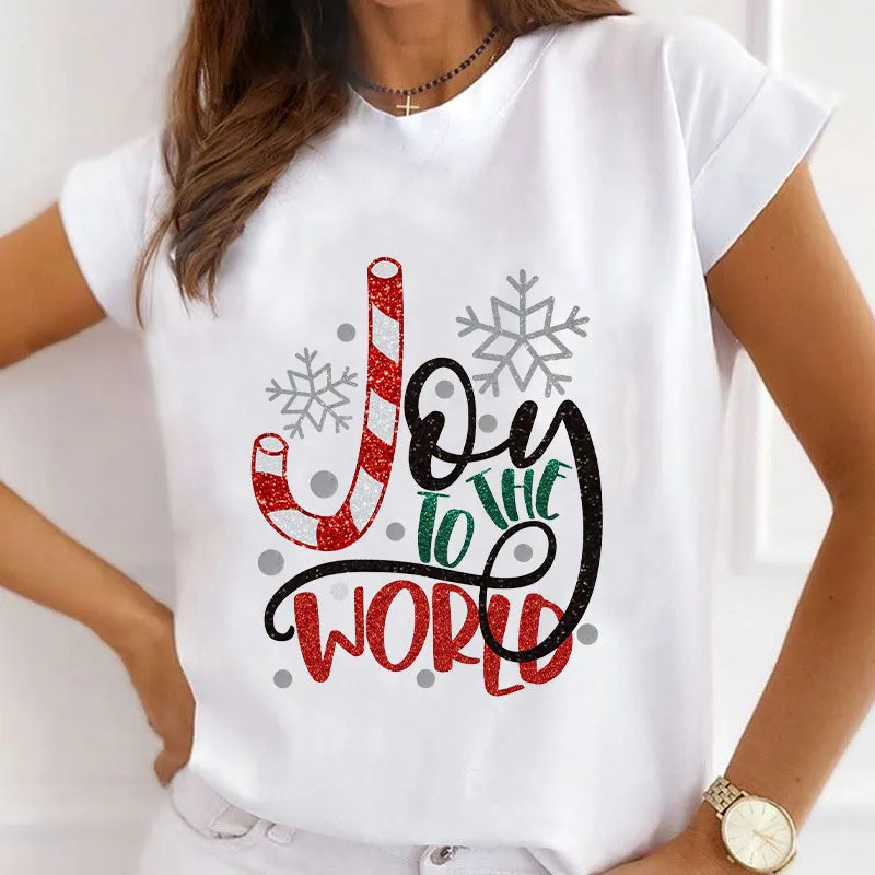 2022 Christmas Ladies' White T-Shirts