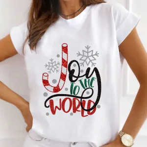 2022 Christmas Ladies' White T-Shirts