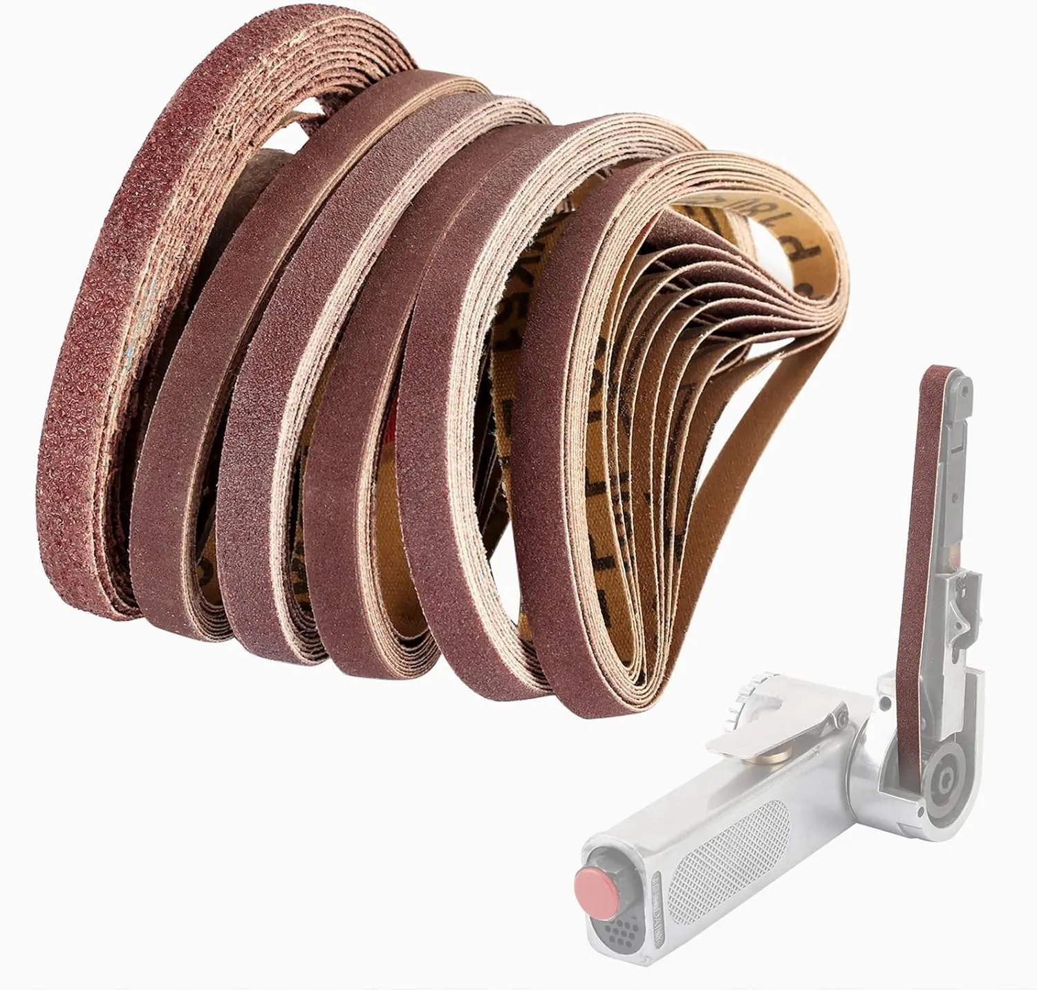 60 Packs 3/8x13 in Sanding Belts Assortment for Mini Belt Sander, 10 of Each ...