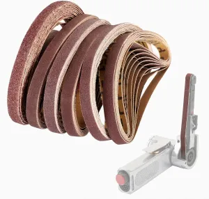 60 Packs 3/8x13 in Sanding Belts Assortment for Mini Belt Sander, 10 of Each ...