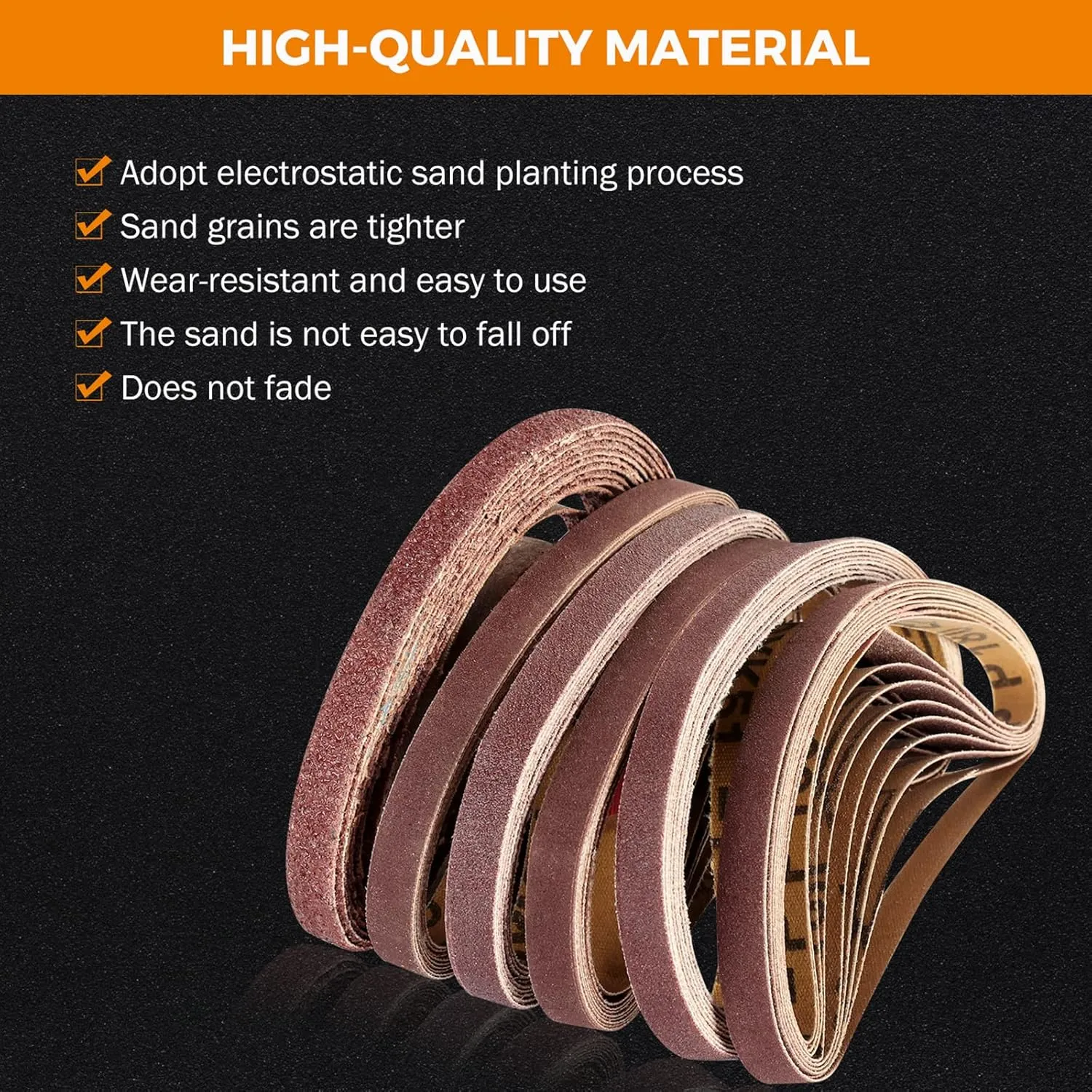 60 Packs 3/8x13 in Sanding Belts Assortment for Mini Belt Sander, 10 of Each ...
