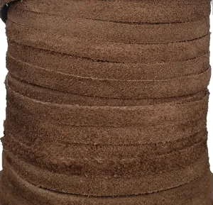 7 MM 5/16" RAW EDGE SUEDE BEVELED BROWN (15 YARDS)