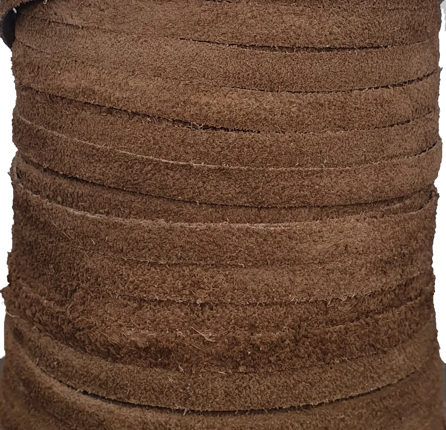 7 MM 5/16" RAW EDGE SUEDE BEVELED BROWN (15 YARDS)