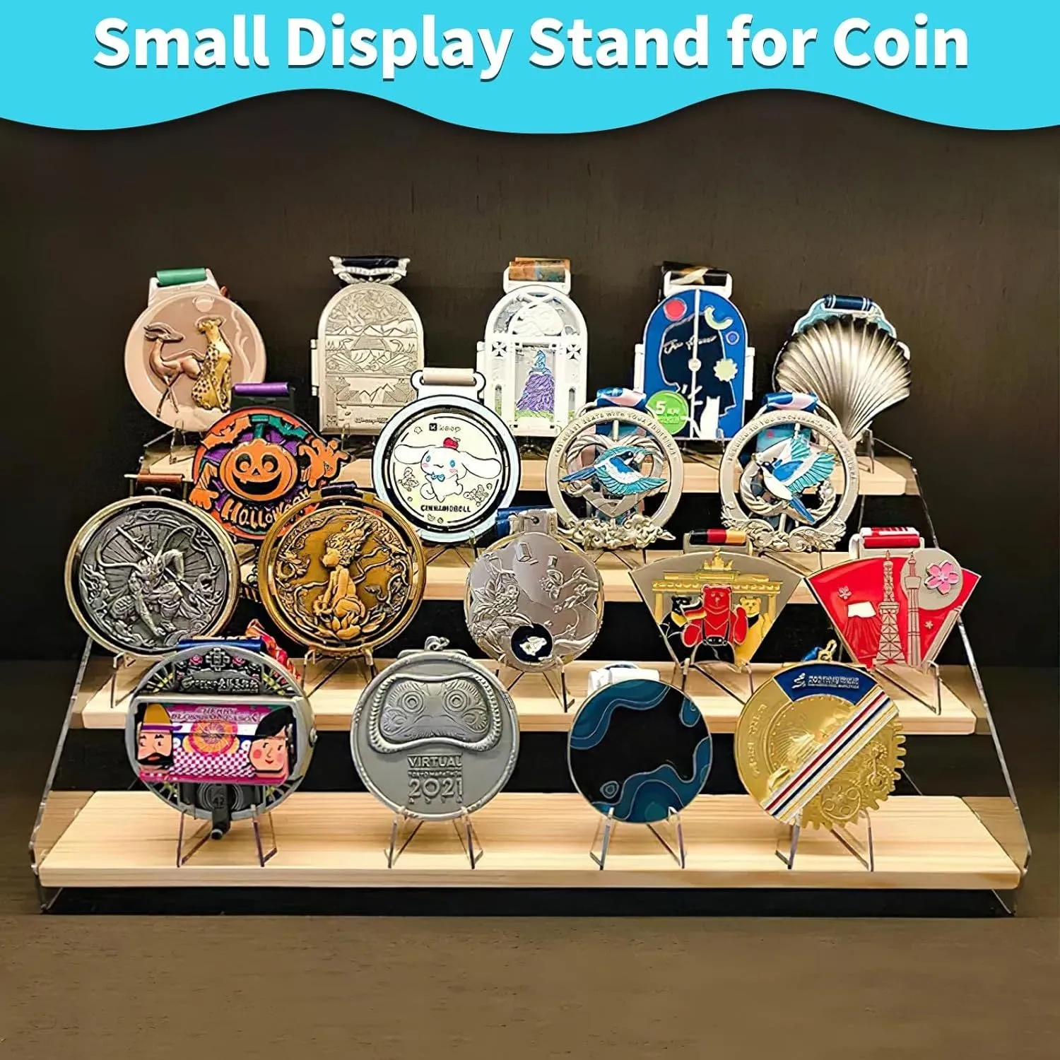 Acrylic Easel Stands: Clear Mini Display Holders (2/6/10/12 pcs) for Coins, Pocket Watches, Capsules, and Medals