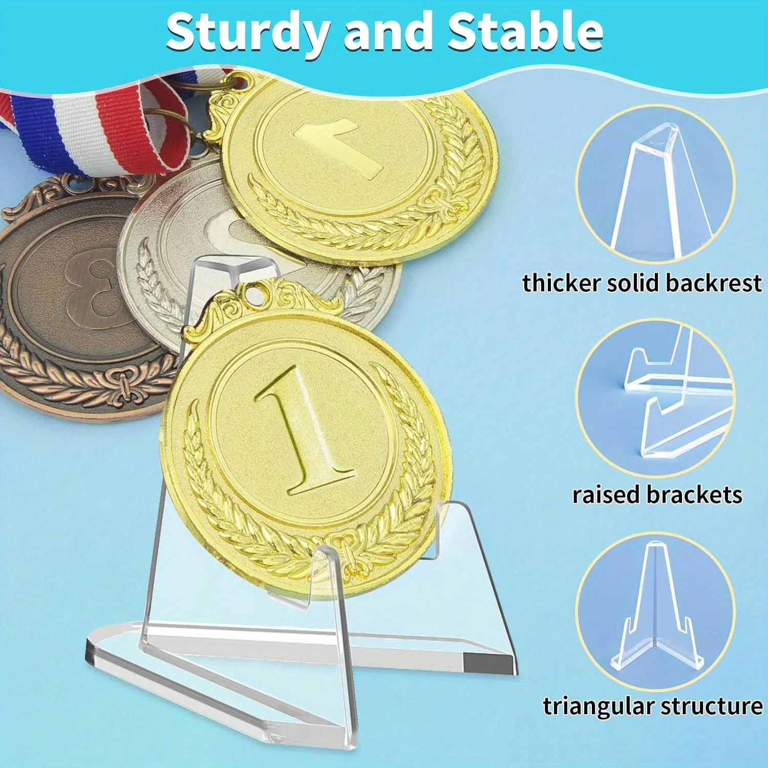 Acrylic Easel Stands: Clear Mini Display Holders (2/6/10/12 pcs) for Coins, Pocket Watches, Capsules, and Medals
