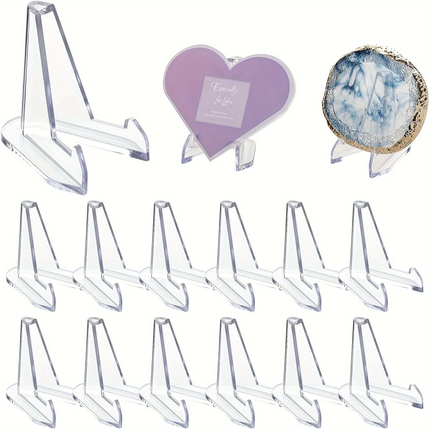 Acrylic Easel Stands: Clear Mini Display Holders (2/6/10/12 pcs) for Coins, Pocket Watches, Capsules, and Medals