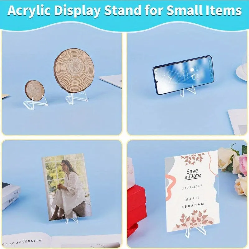 Acrylic Easel Stands: Clear Mini Display Holders (2/6/10/12 pcs) for Coins, Pocket Watches, Capsules, and Medals