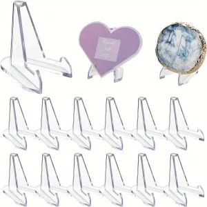 Acrylic Easel Stands: Clear Mini Display Holders (2/6/10/12 pcs) for Coins, Pocket Watches, Capsules, and Medals