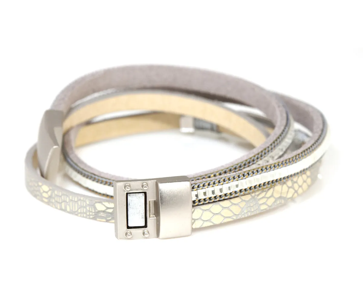 Animal Print Silver Gem Sparkly Bracelet