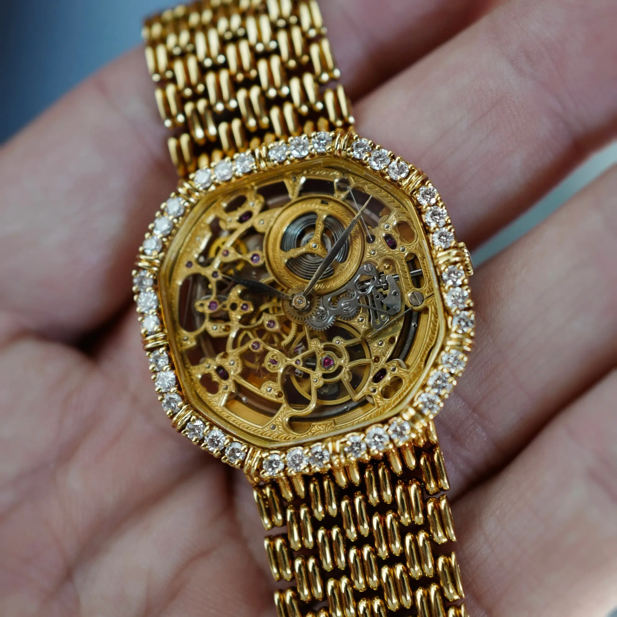 Audemars Piguet Yellow Gold Skeleton Watch Ref. BA4266 on Bracelet