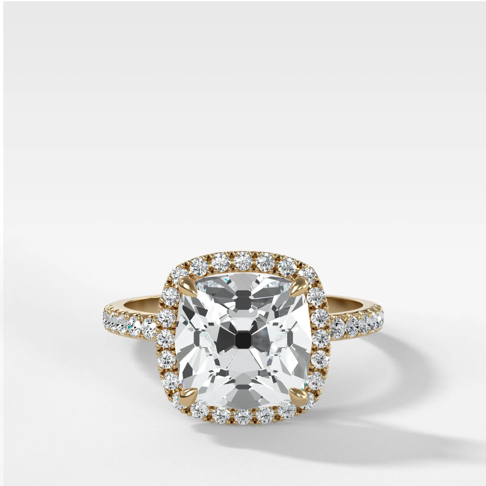 Aurora Pavé Halo Ring With Old Mine