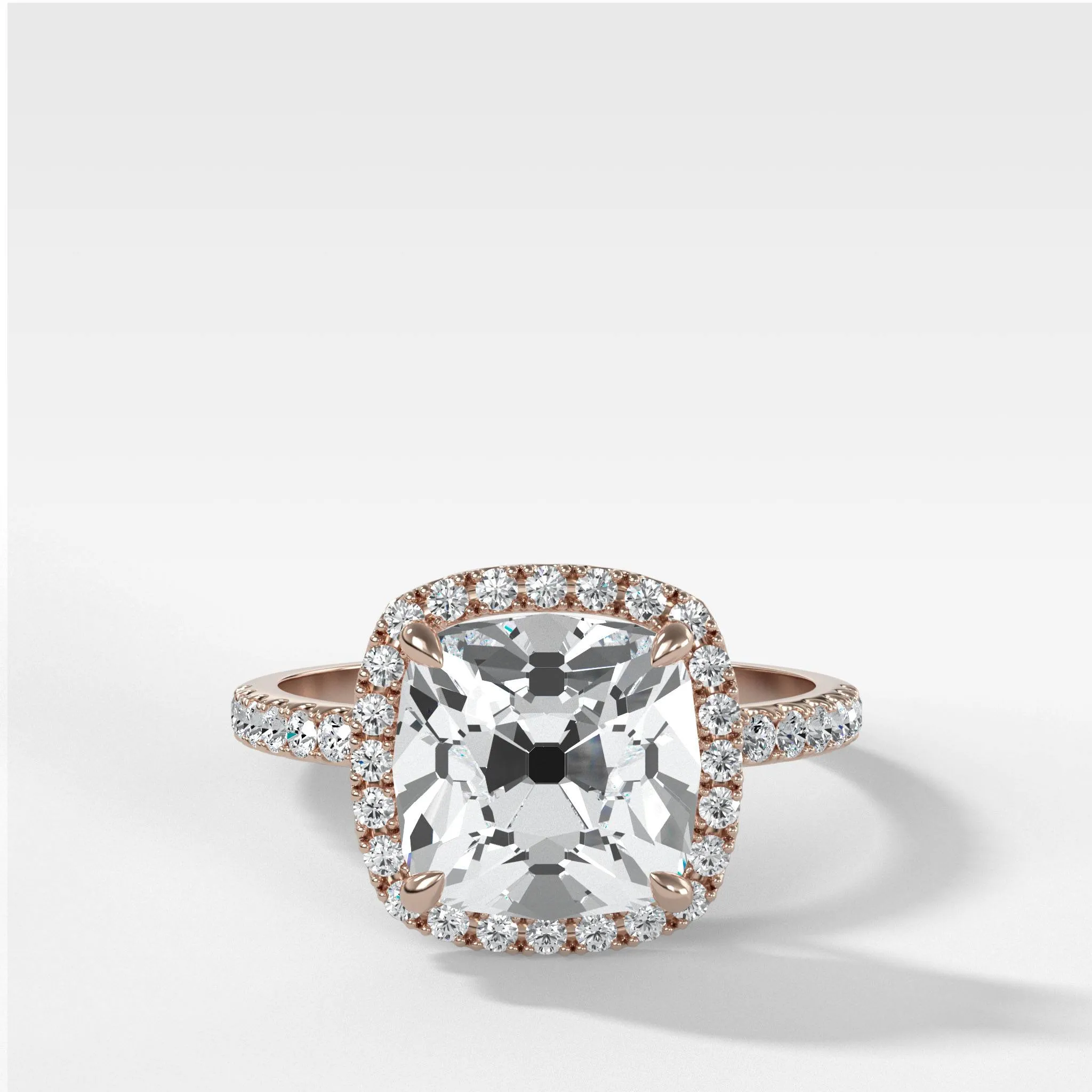 Aurora Pavé Halo Ring With Old Mine