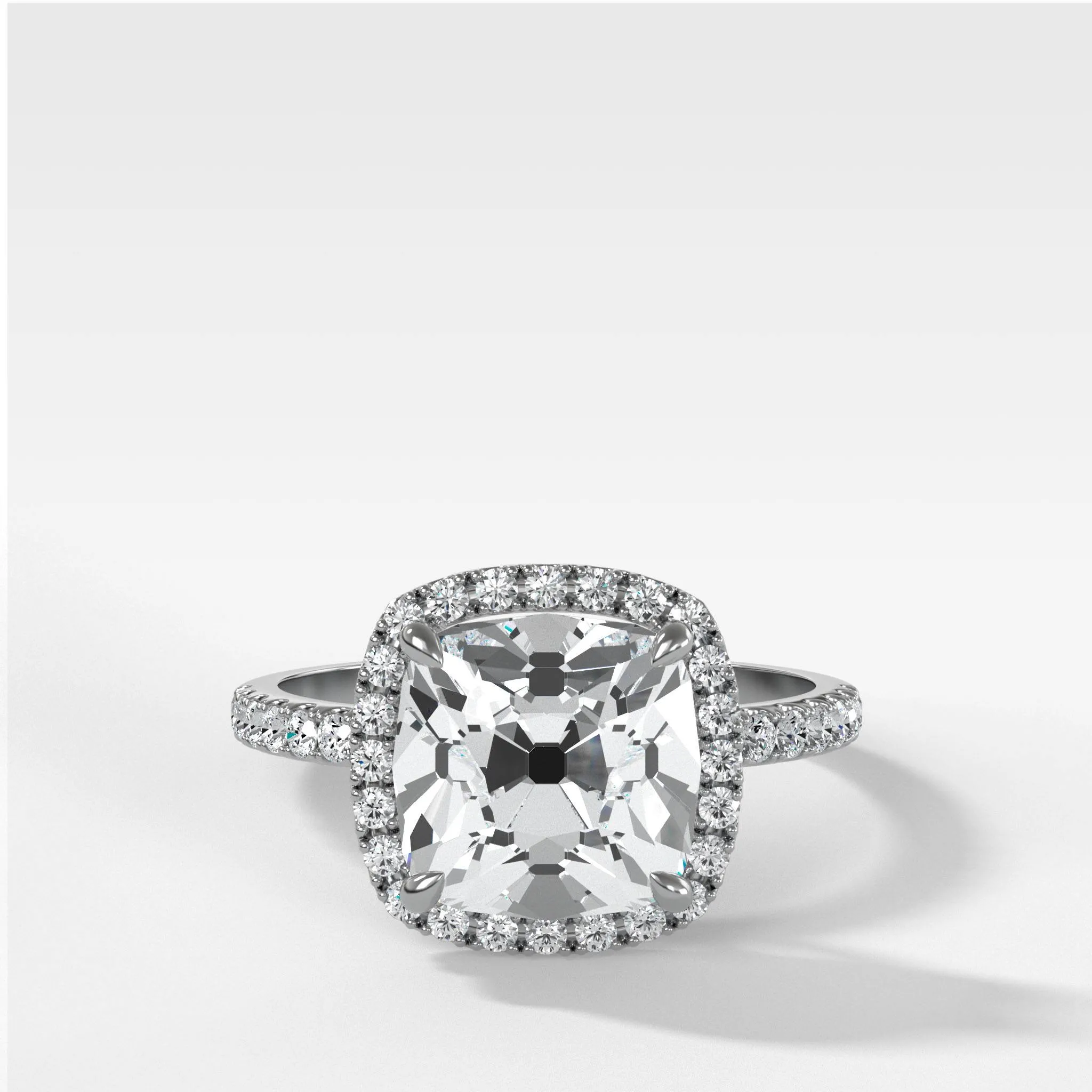 Aurora Pavé Halo Ring With Old Mine
