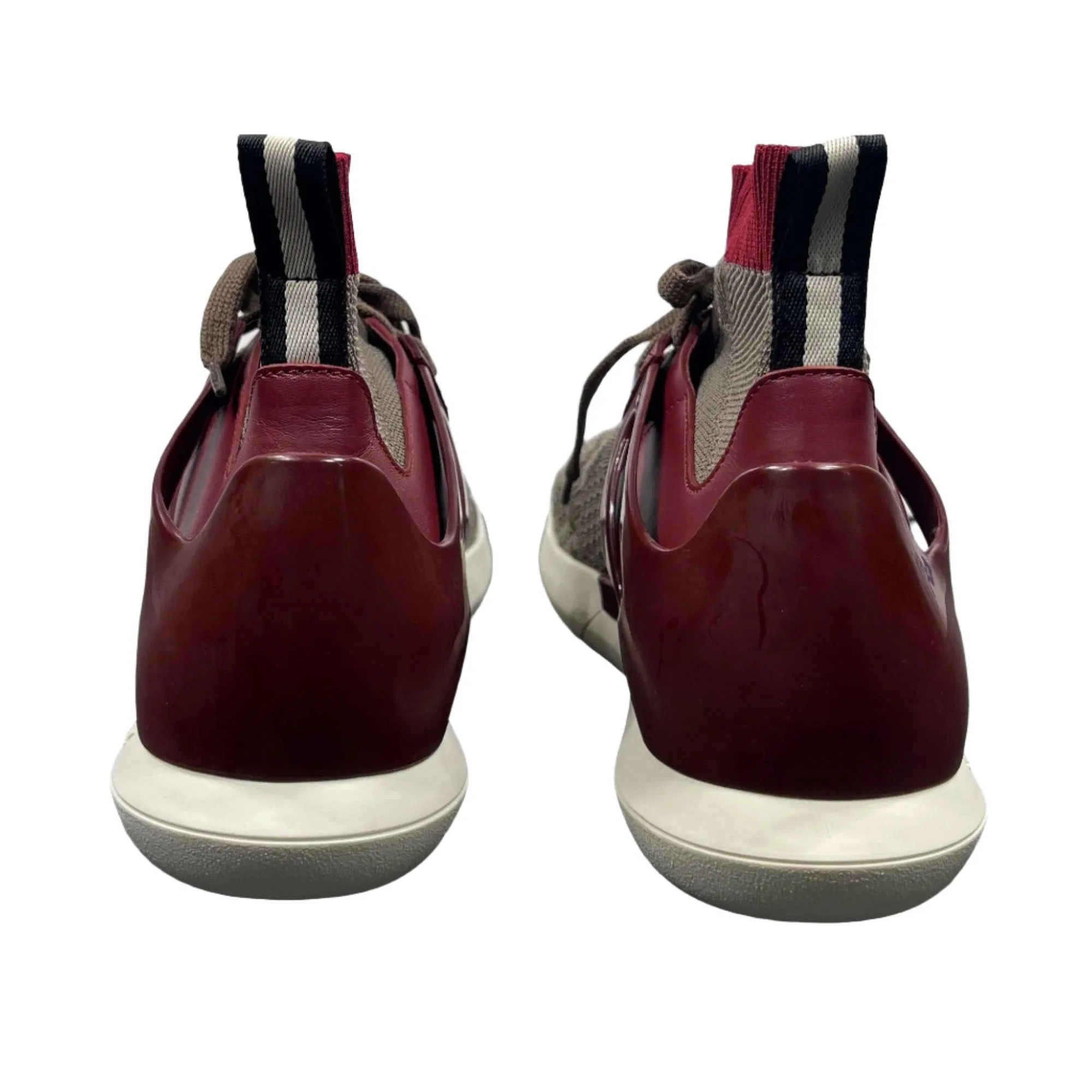 Bally Avallo Red Leather/Textile Sneakers