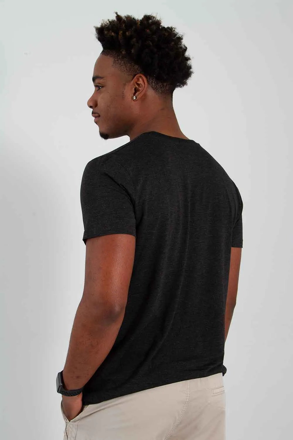 Basic Crewneck T-Shirt for Men in Black | 3750-BLACK