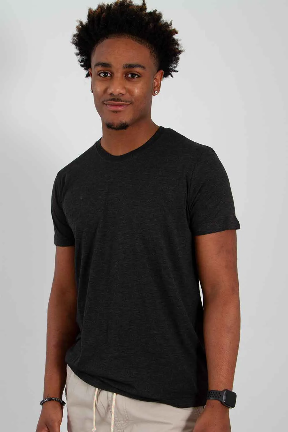 Basic Crewneck T-Shirt for Men in Black | 3750-BLACK