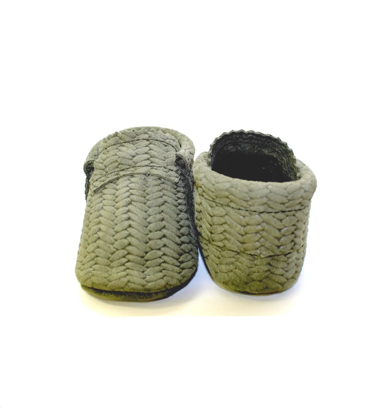 Basketweave Sage Moccs