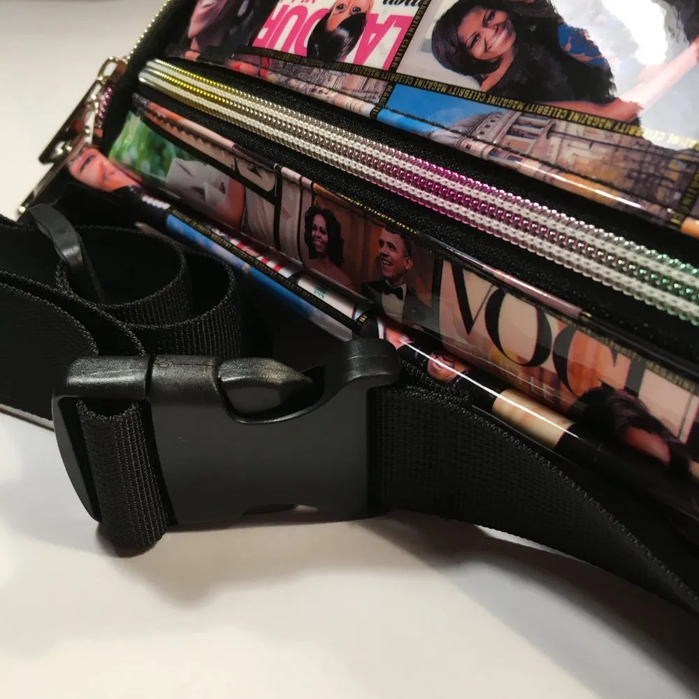 “Becoming” vegan patent leather cross chest bag