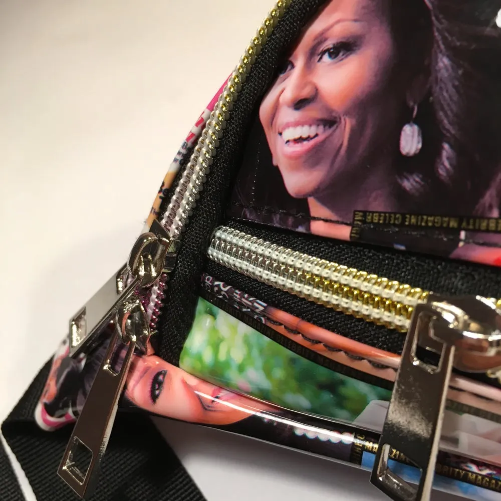 “Becoming” vegan patent leather cross chest bag