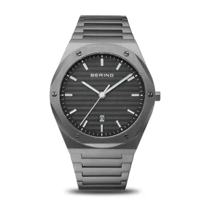 BERING Classic 42mm Brushed Grey Men's Watch 19742-777