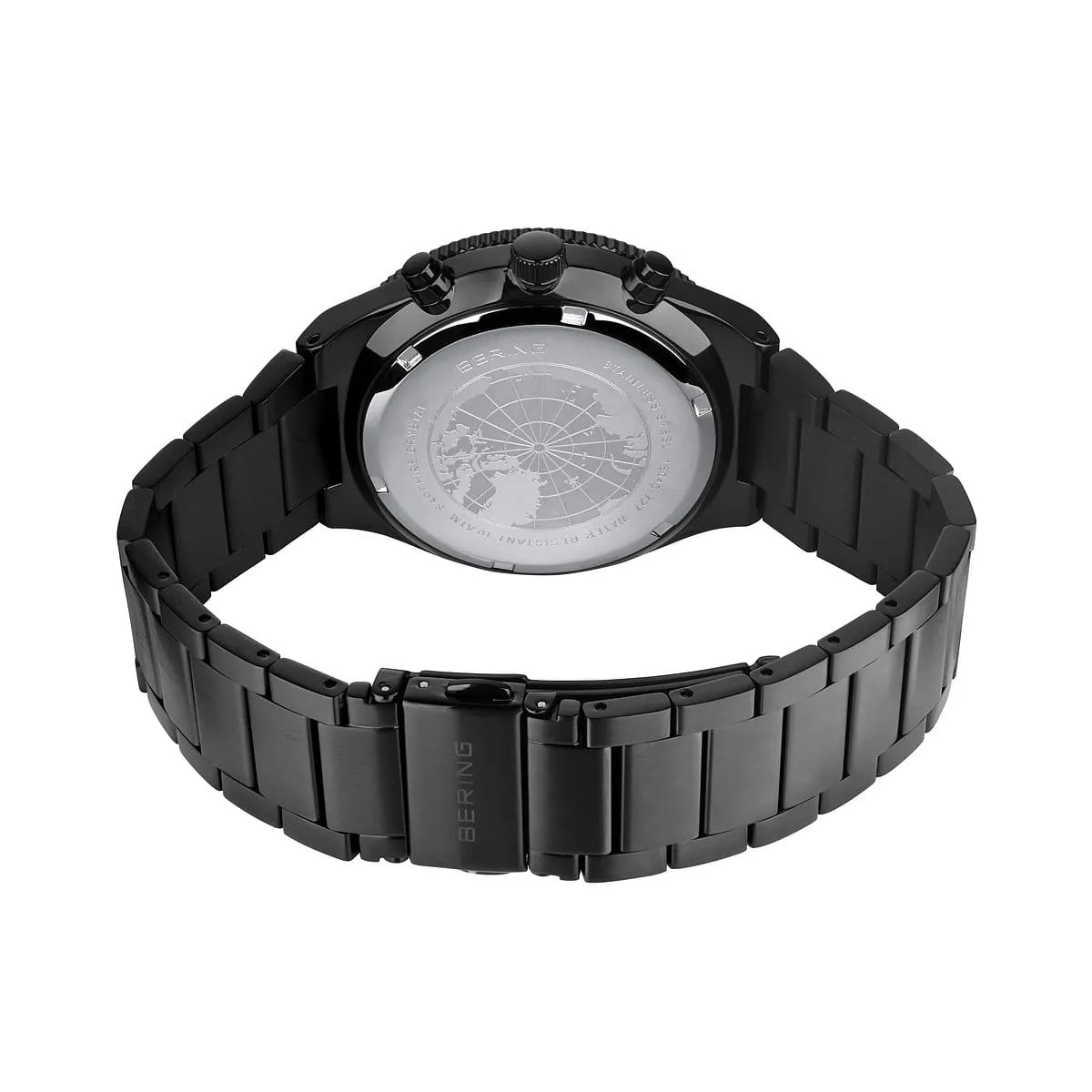 BERING Classic Polished/Brushed Black Blue Sunray Men's Watch 15043-727