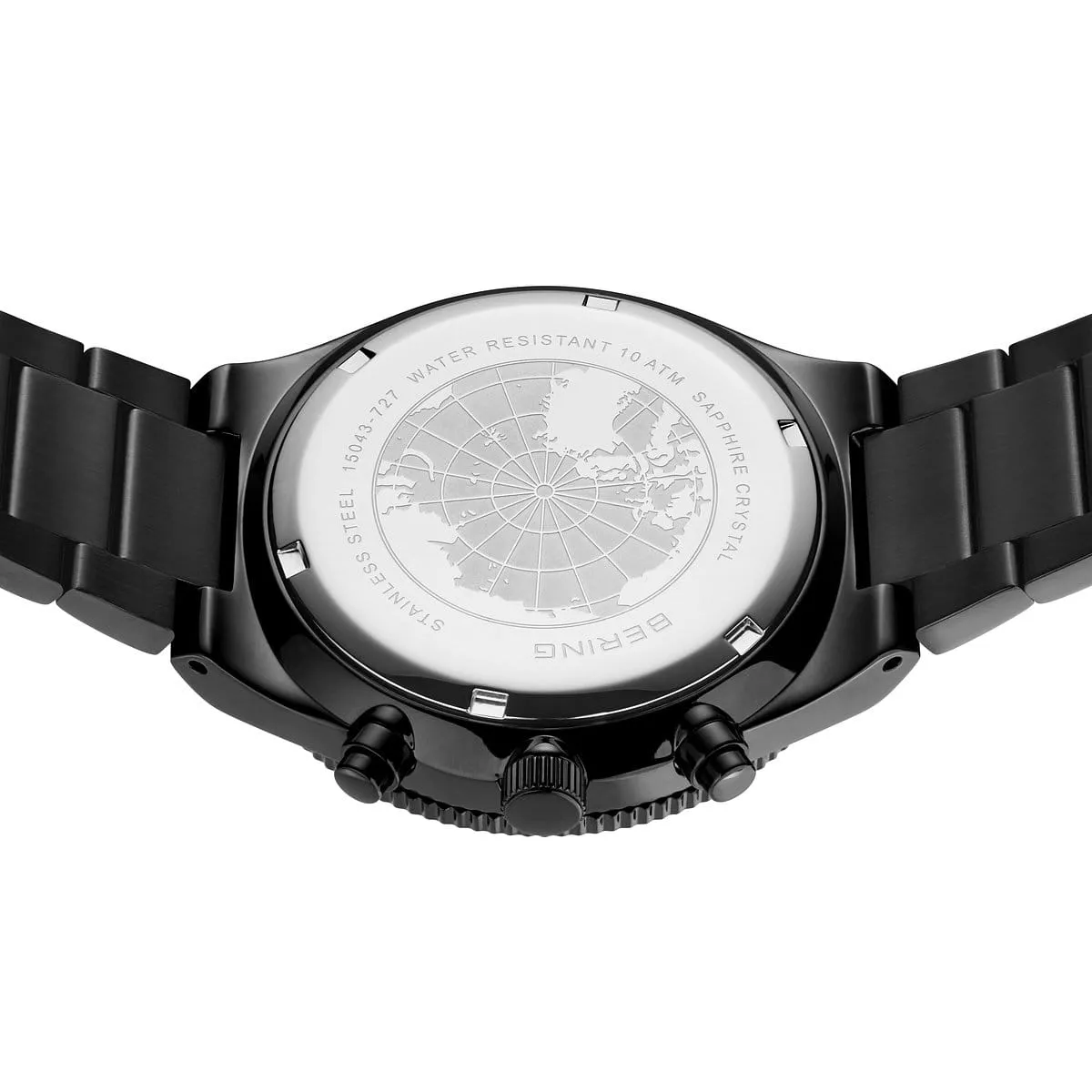 BERING Classic Polished/Brushed Black Blue Sunray Men's Watch 15043-727