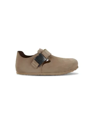 Birkenstock London QR Buckle Suede Leather Taupe Shoes