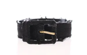 Black Leather Logo Belt