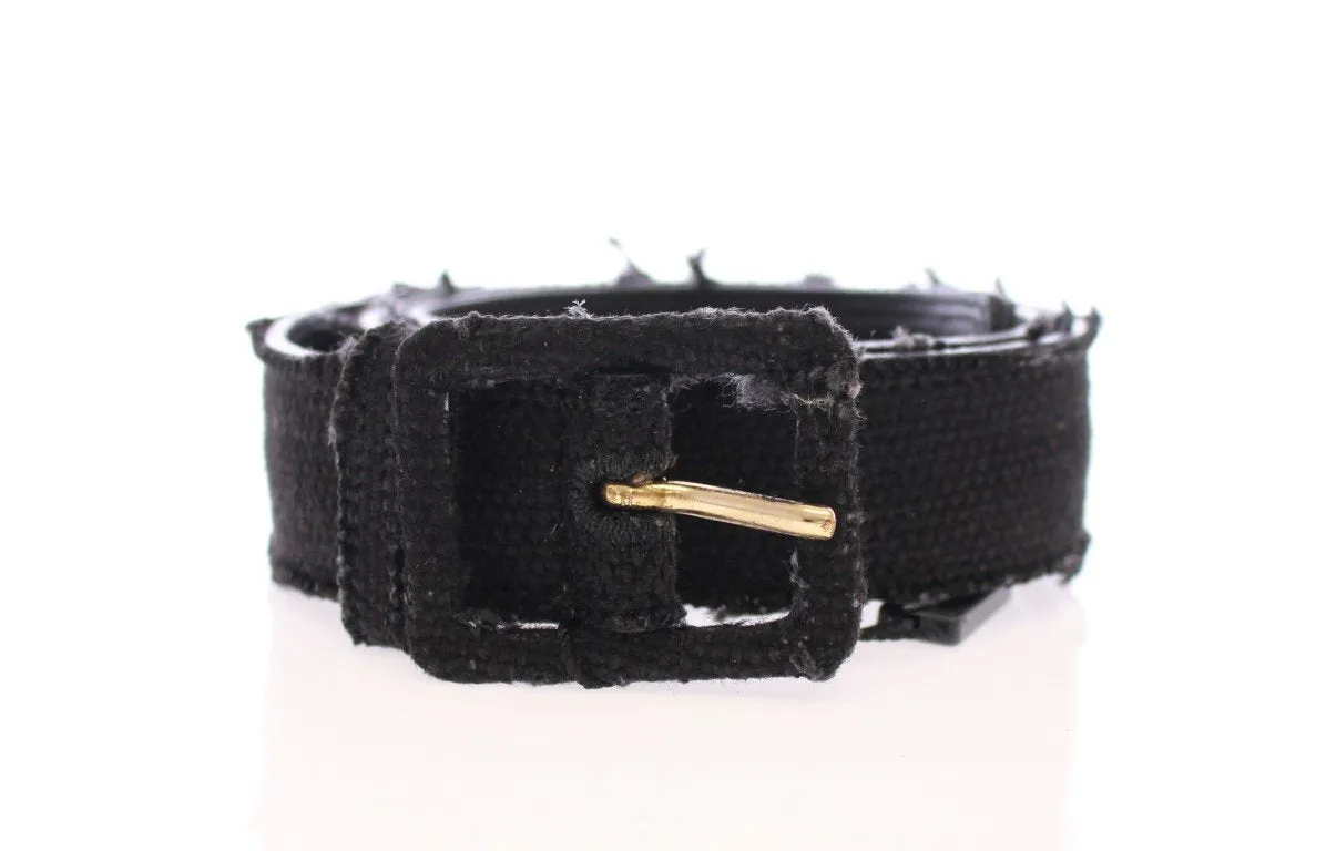 Black Leather Logo Belt