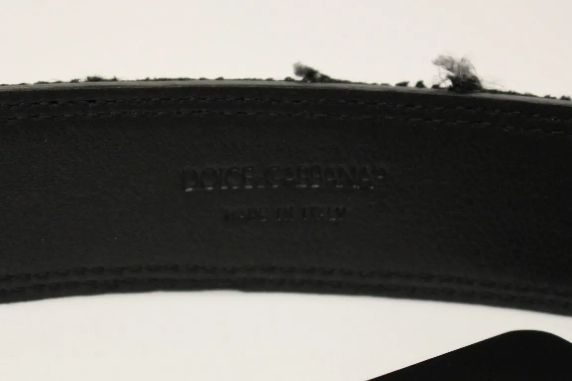 Black Leather Logo Belt