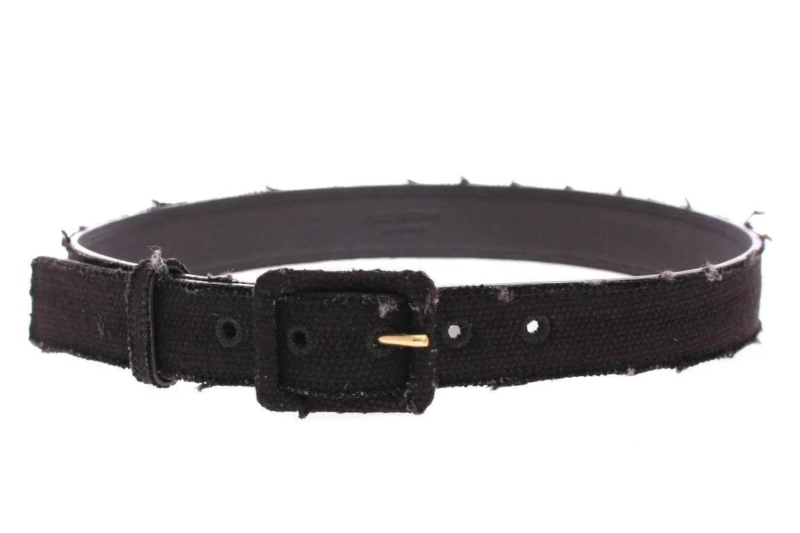 Black Leather Logo Belt