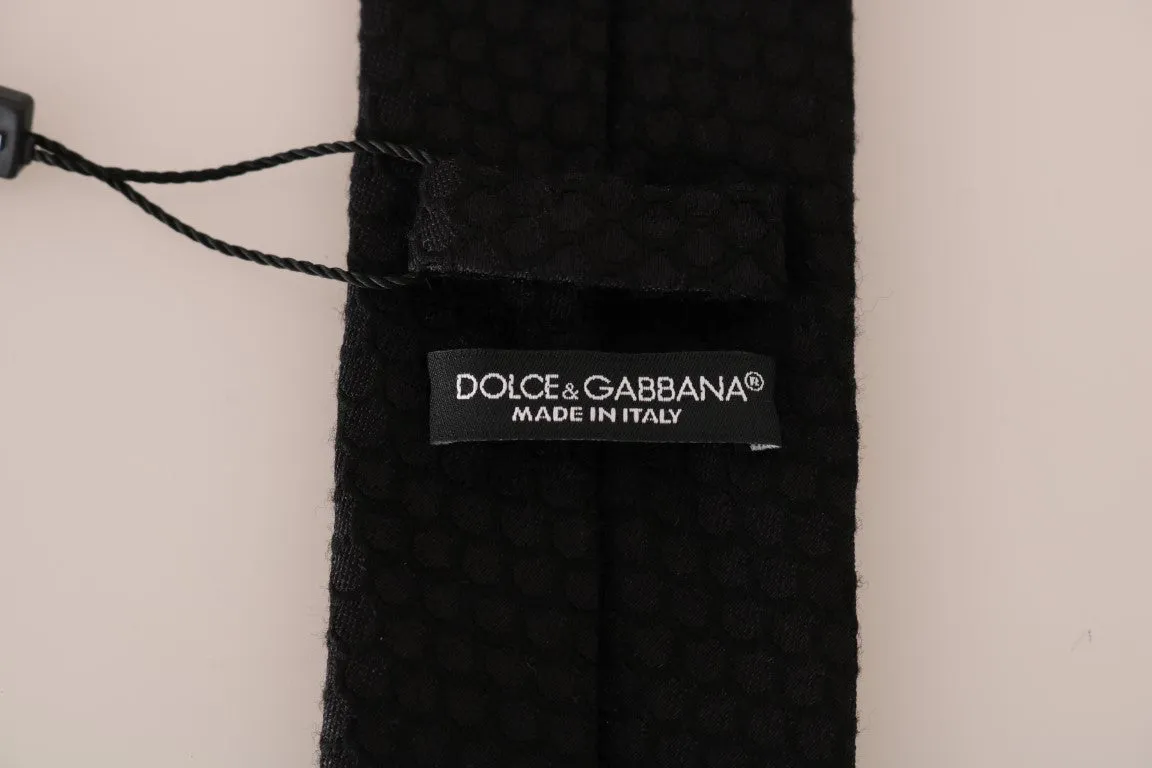 Black Silk Polka Dot Print Tie