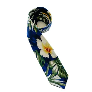 Blue Hawaiian Print Tie