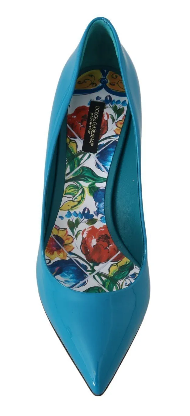 Blue Patent Leather Pumps