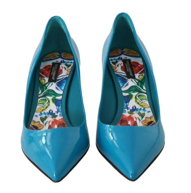 Blue Patent Leather Pumps