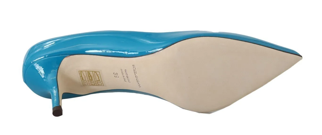 Blue Patent Leather Pumps