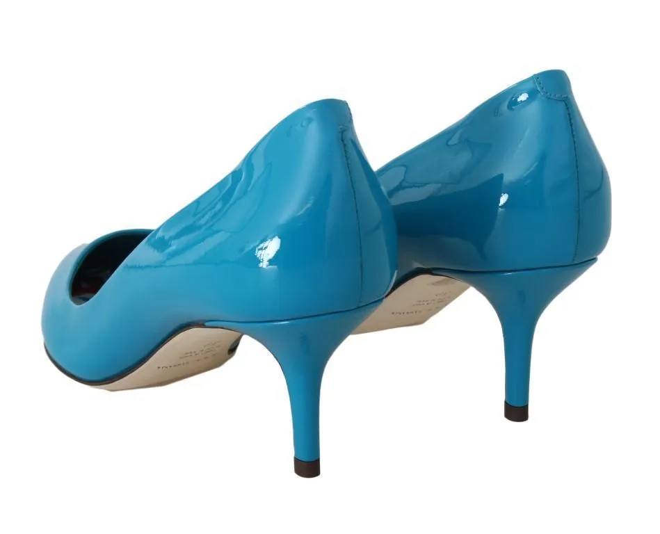 Blue Patent Leather Pumps