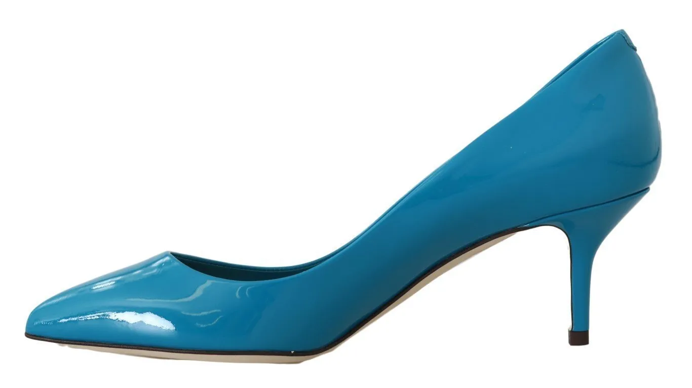 Blue Patent Leather Pumps