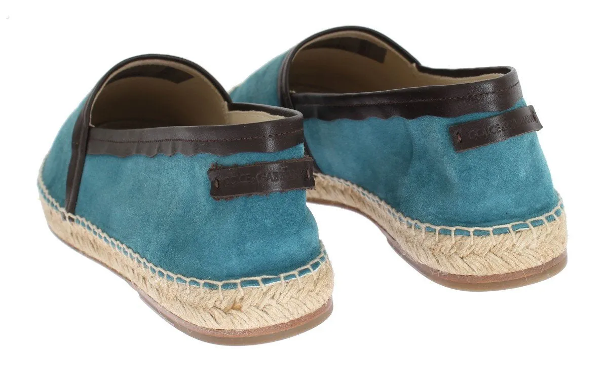 Blue Suede Leather Corrida Espadrilles