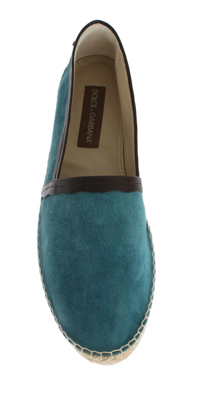 Blue Suede Leather Corrida Espadrilles