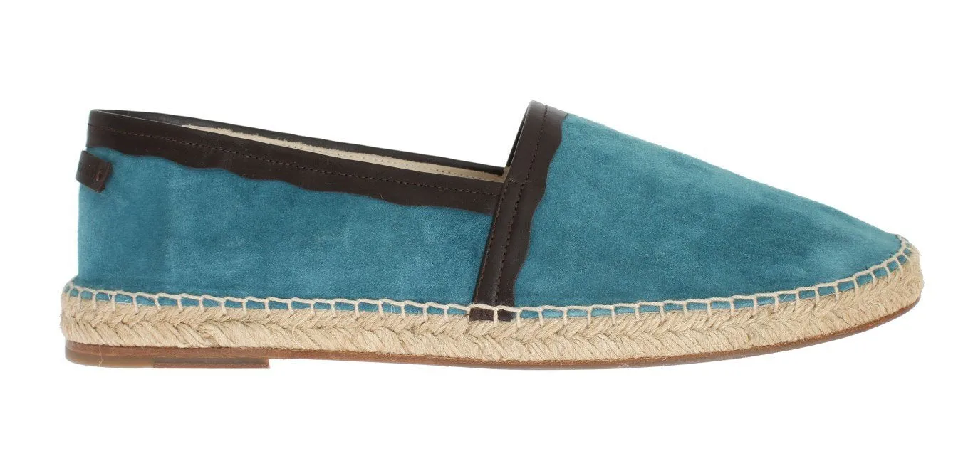 Blue Suede Leather Corrida Espadrilles