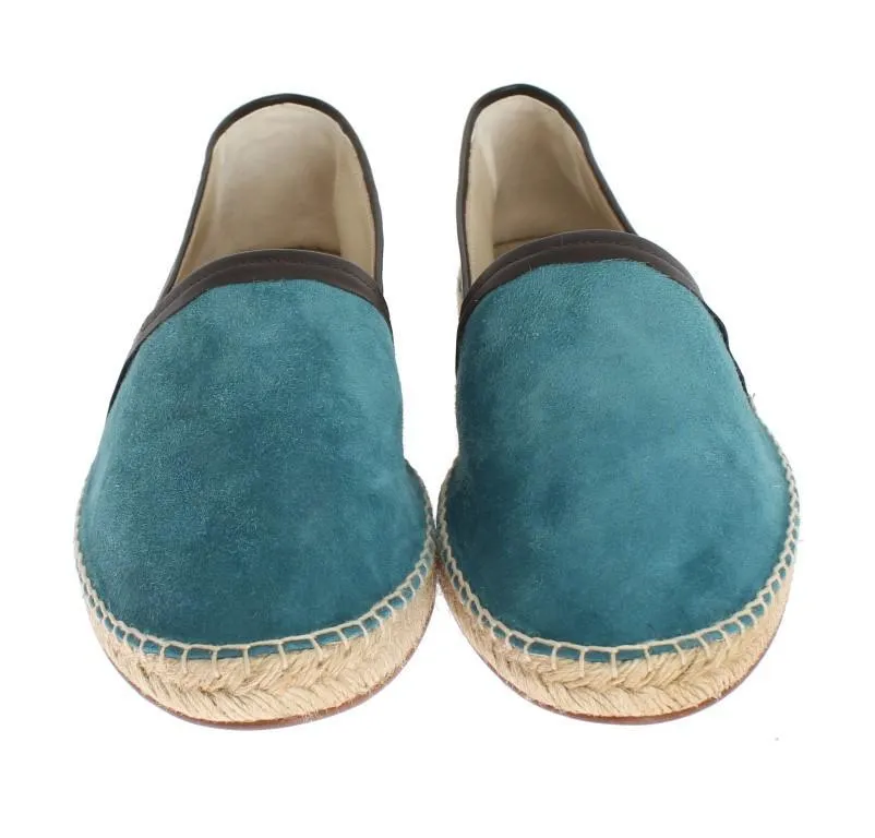 Blue Suede Leather Corrida Espadrilles